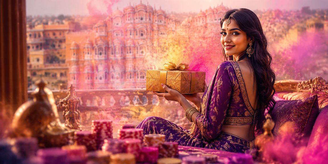 VIP member enjoying exclusive offers during Holi festival in Jaipur