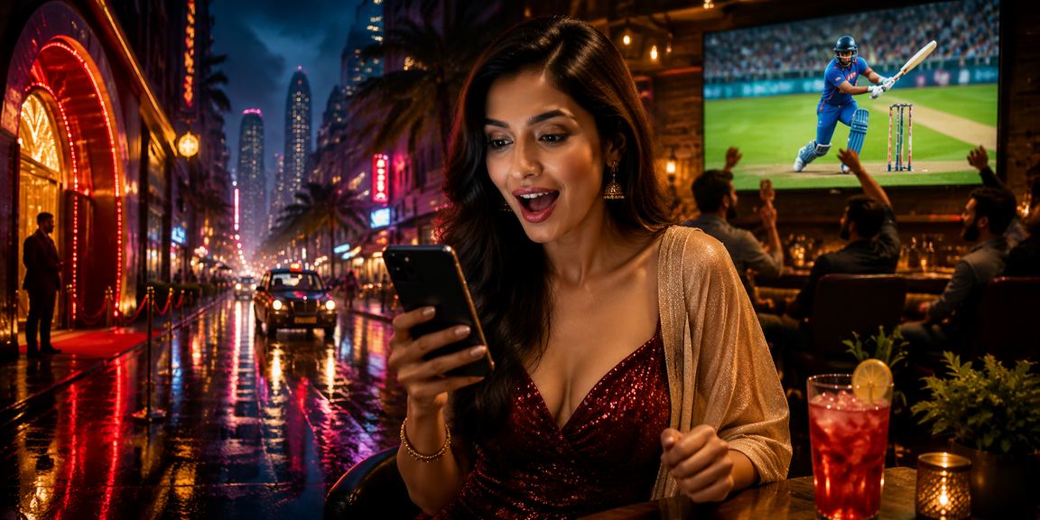 Mumbai street scene with cricket betting